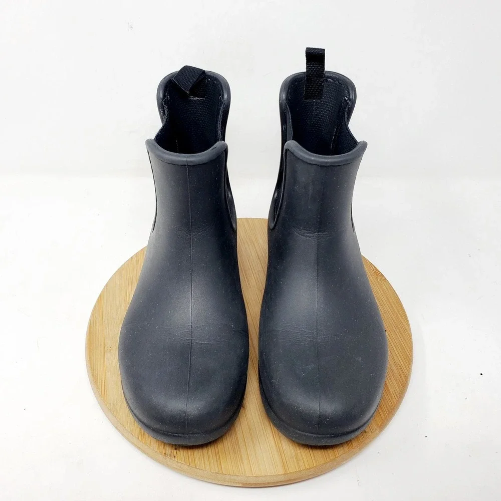 Crocs Freesail Chelsea‎ Boots Womens 5 Rain Black Rubber Pull On Ankle Shoes